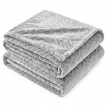 SUPERIOR Textured Fluffy Fleece Throw Blanket