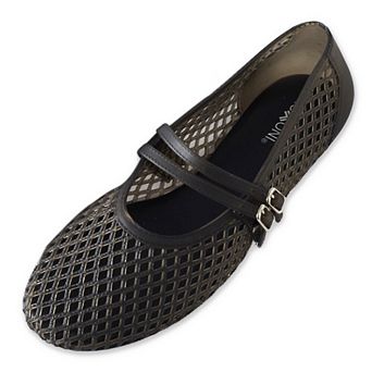Roxoni Women’s Double Strap Jelly Mary Jane Ballet Flats