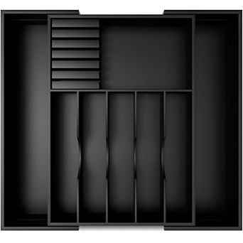 Expandable Bamboo Kitchen Drawer Organizer 8 Compartments Utensil Cutlery Tray