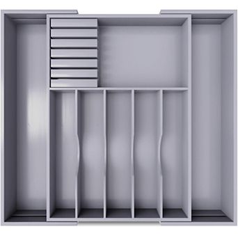 Expandable Bamboo Kitchen Drawer Organizer 8 Compartments Utensil Cutlery Tray