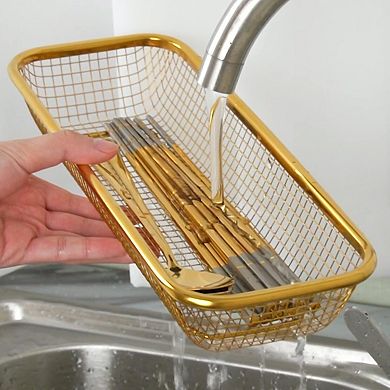Stainless Steel Stackable Mesh Kitchen Drawer Organizer Baskets for Utensils Spices