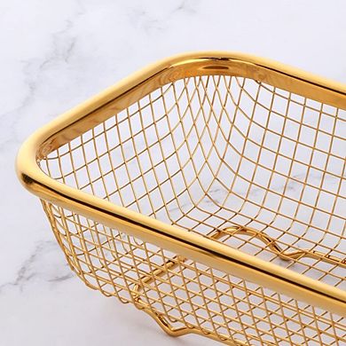 Stainless Steel Stackable Mesh Kitchen Drawer Organizer Baskets for Utensils Spices