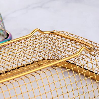 Stainless Steel Stackable Mesh Kitchen Drawer Organizer Baskets for Utensils Spices