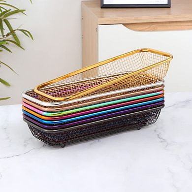 Stainless Steel Stackable Mesh Kitchen Drawer Organizer Baskets for Utensils Spices