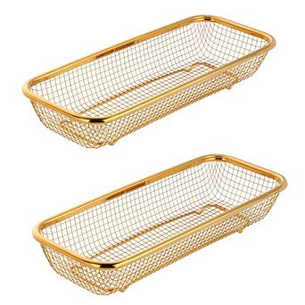 Stainless Steel Stackable Mesh Kitchen Drawer Organizer Baskets for Utensils Spices