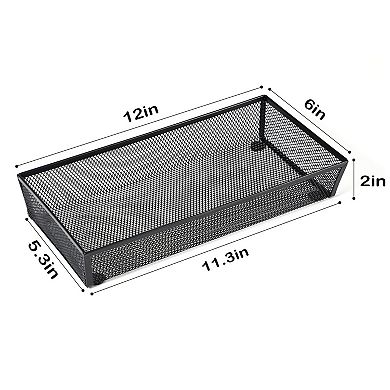 3 Pack Mesh Flatware Drawer Organizer Non-Slip Steel Storage Tray