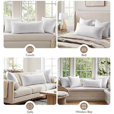 14x36 Inch Decorative Throw Pillow Insert Virgin Microfiber Plush Fluffy Supportive for Bed Sofa