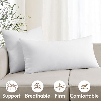 14x36 Inch Decorative Throw Pillow Insert Virgin Microfiber Plush Fluffy Supportive for Bed Sofa