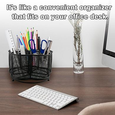 360° Rotating 5-Compartment Utensil Holder Kitchen Countertop Organizer for Home Outdoor Picnic