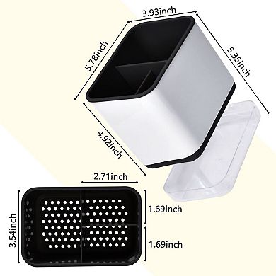 Utensil Holder Cutlery Drainer Chopsticks Spoon Storage Organizer Compartment Box