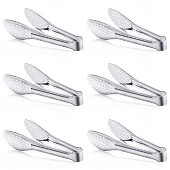 6 Pack Stainless Steel Serving Tongs 7 Inch Buffet Catering Food Utensils