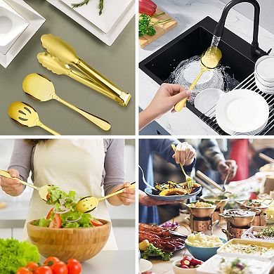 17pcs Stainless Steel Serving Utensils Set Buffet Catering Party Tools