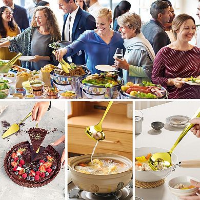 17pcs Stainless Steel Serving Utensils Set Buffet Catering Party Tools