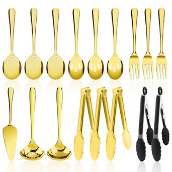 17 pc Stainless Steel Serving Utensils Set Buffet Catering Party Tools