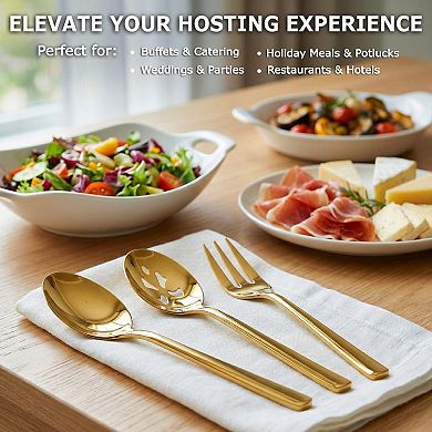 Stainless Steel Serving Utensils Set 6 Pack for Party Buffet Catering