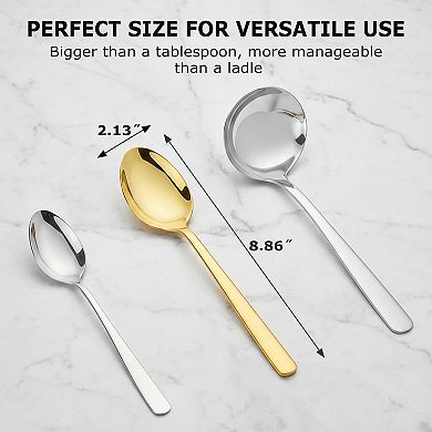 Stainless Steel Serving Utensils Set 6 Pack for Party Buffet Catering