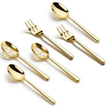 Stainless Steel Serving Utensils Set 6 Pack for Party Buffet Catering