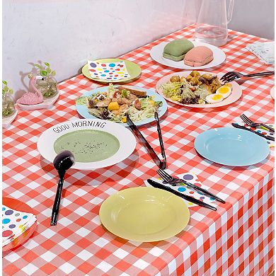 Plastic Serving Utensils Set Disposable Reusable 18 Pack Tongs Spoons Forks