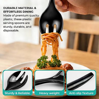 Disposable Plastic Serving Utensils Set Heavy Duty 18-Piece Clear Spoons Tongs Forks for Catering