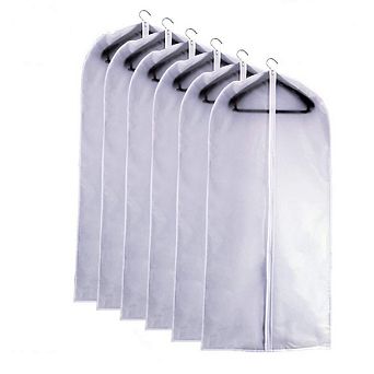 6 Pack Hanging Garment Bags Waterproof PEVA Clear Zipper Closet Storage Coats Jackets Shirts