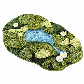 3D Moss Tufted Bath Mat Non Slip Water Absorbent Microfiber Bathroom Rug
