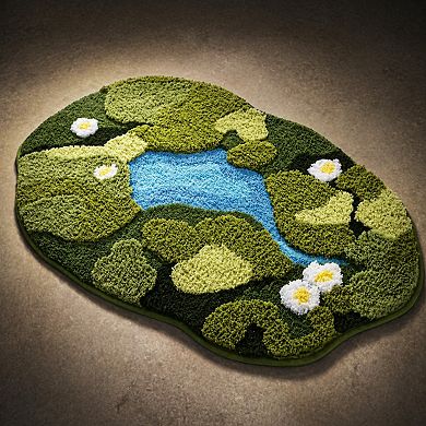 3D Moss Tufted Bath Mat Non Slip Water Absorbent Microfiber Bathroom Rug