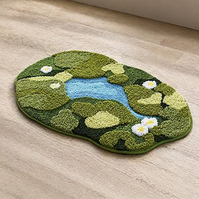 3D Moss Tufted Bath Mat Non Slip Water Absorbent Microfiber Bathroom Rug