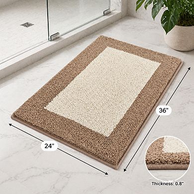 Bathroom Rugs Non-slip Extra Soft Absorbent Machine Washable Quick Dry Mats For Shower Bathtub Sink