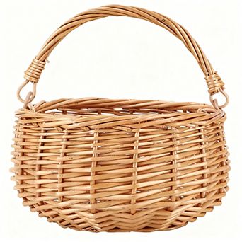 Small Wicker Picnic Basket with Handle for Weddings Garden Home Decor Storage