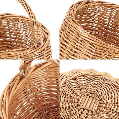 Small Wicker Picnic Basket with Handle for Weddings Garden Home Decor Storage