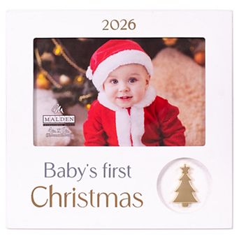 Malden 4" x 6" Baby's First Christmas Picture Frame with Metal Tree