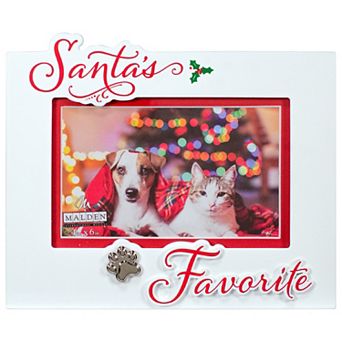 Malden Santa's Favorite 4" x 6" Picture Frame with Metal Pawprint