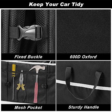 Car Trunk Organizer Cooler Bag 2 Compartment Collapsible Storage SUV