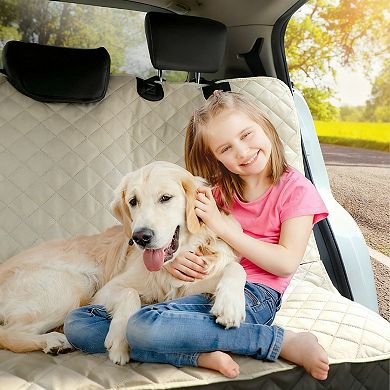 Waterproof Pet Bench Seat Cover Car SUV Nonslip Scratchproof Dog Backseat Protection Washable