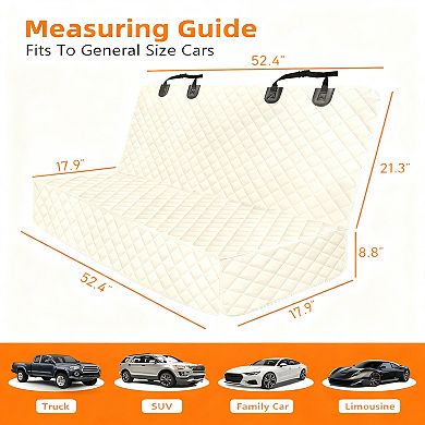 Waterproof Pet Bench Seat Cover Car SUV Nonslip Scratchproof Dog Backseat Protection Washable