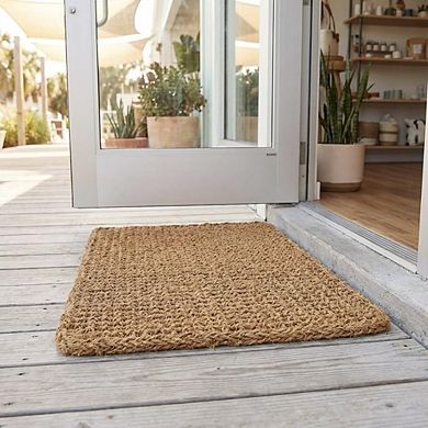 Dragon Weave Coir Doormat 18x30 Hand-Twisted Interwoven Scraper Mat Indoor Outdoor Entryway