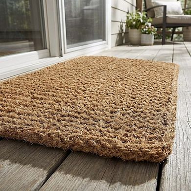 Dragon Weave Coir Doormat 18x30 Hand-Twisted Interwoven Scraper Mat Indoor Outdoor Entryway
