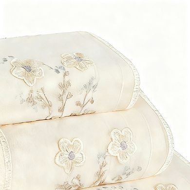 3-Piece Plush Cotton Bath Towel Set Decorative Bathroom Hand Washcloths