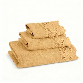 3 pc Plush Cotton Bath Towel Set Decorative Bathroom Hand Washcloths