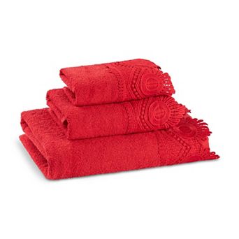 3 pc Plush Cotton Bath Towel Set Decorative Bathroom Hand Washcloths