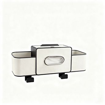 Backseat Car Organizer 4-in-1 Tissue Box Cup Holders Phone Stand Hooks Storage