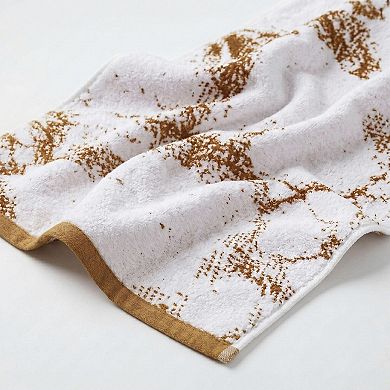 SUPERIOR Marble & Solid Jacquard 6-Piece Cotton Towel Set
