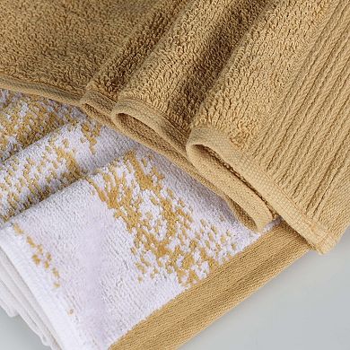 SUPERIOR Marble & Solid Jacquard 6-Piece Cotton Towel Set