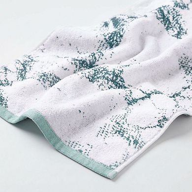 SUPERIOR Marble & Solid Jacquard 3-Piece Cotton Towel Set