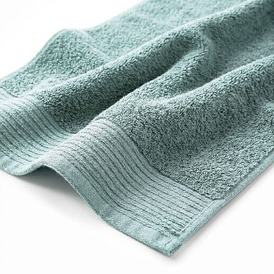 SUPERIOR Marble & Solid Jacquard 3-Piece Cotton Towel Set