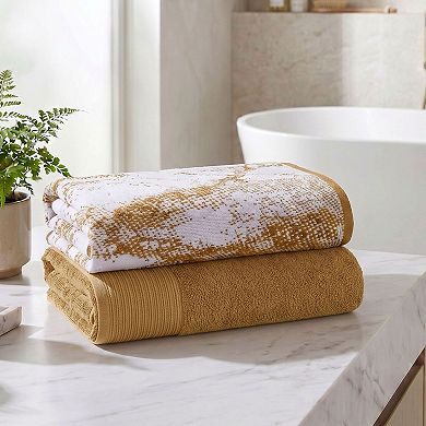 SUPERIOR Marble Design Absorbent Oversized Towel Set of 2