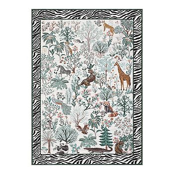 Fashionwu Modern Animal Jungle Pattern Rug for Living Room Bedroom Soft Carpet Farmhouse Home Decor