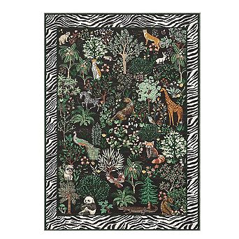 Fashionwu Modern Animal Jungle Pattern Rug for Living Room Bedroom Soft Carpet Farmhouse Home Decor