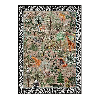 Fashionwu Modern Animal Jungle Pattern Rug for Living Room Bedroom Soft Carpet Farmhouse Home Decor