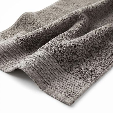 SUPERIOR Marble & Solid Jacquard 4-Piece Cotton Towel Set